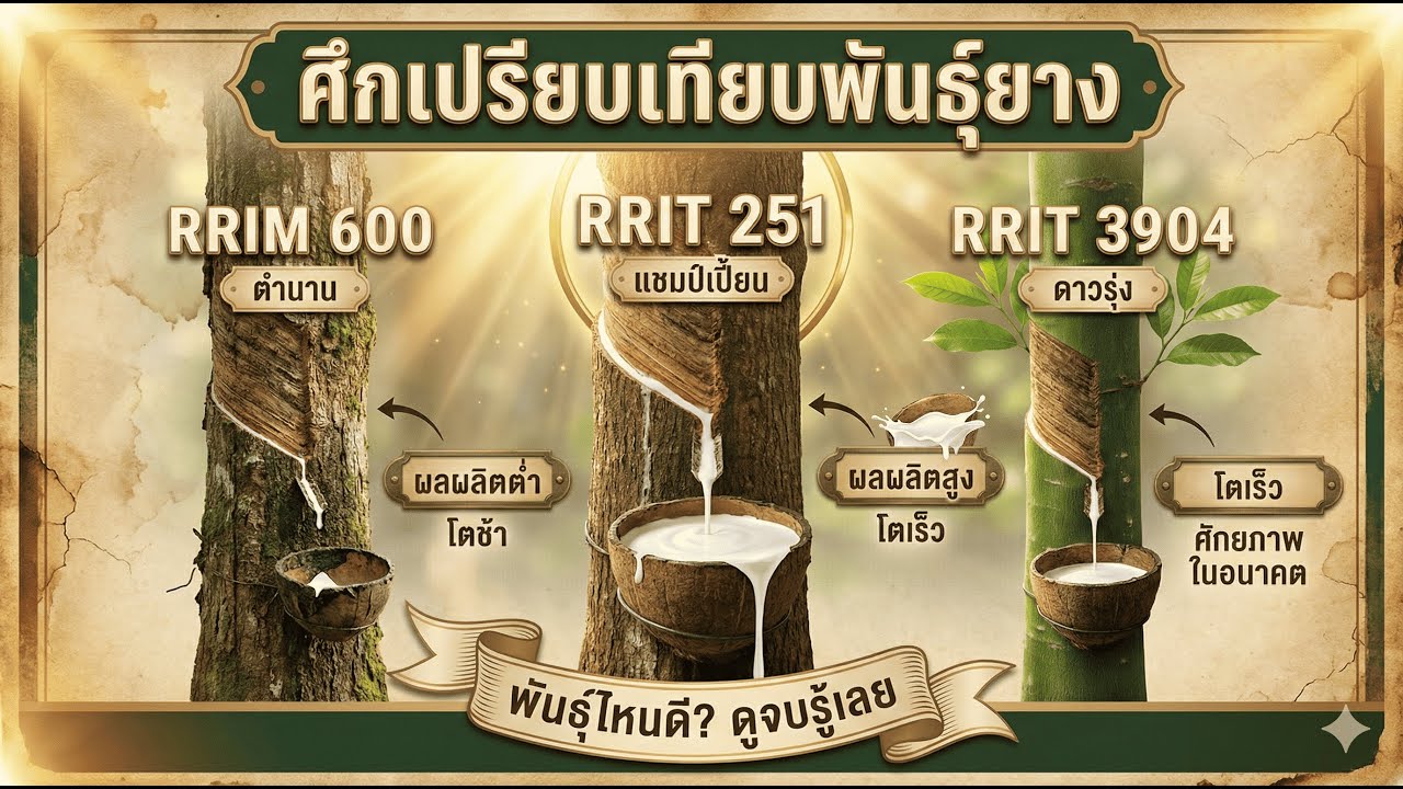 ยางพารา 600 กับ 251 กับ 3904 | ศึกเปรียบเทียบพันธุ์ยาง พันธุ์ไหนดีสุด? ดูจบรู้เลย