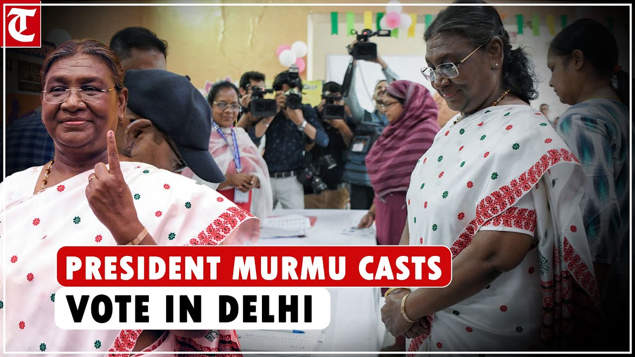 President Droupadi Murmu casts vote in New Delhi Lok Sabha constituency