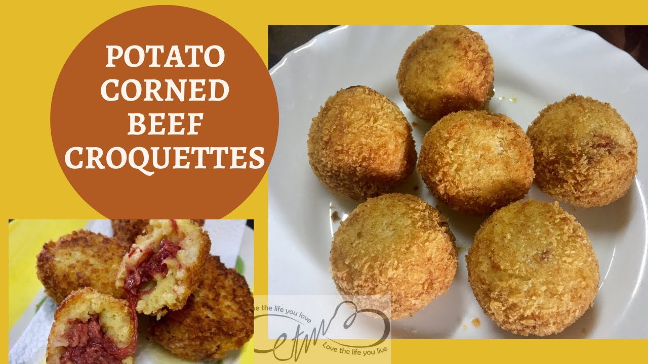 POTATO CORNED BEEF CROQUETTES/ POTATO BALLS WITH STUFFED CORNED BEEF