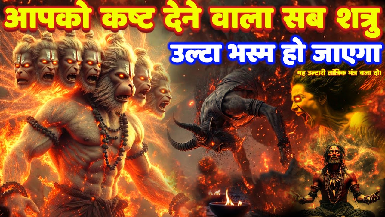 11 मुखी हनुमान शत्रु मारण संकटमोचन ज्वालामुखी उल्टारी तांत्रिक मंत्र: भूत नाशक! Hanuman Mantra