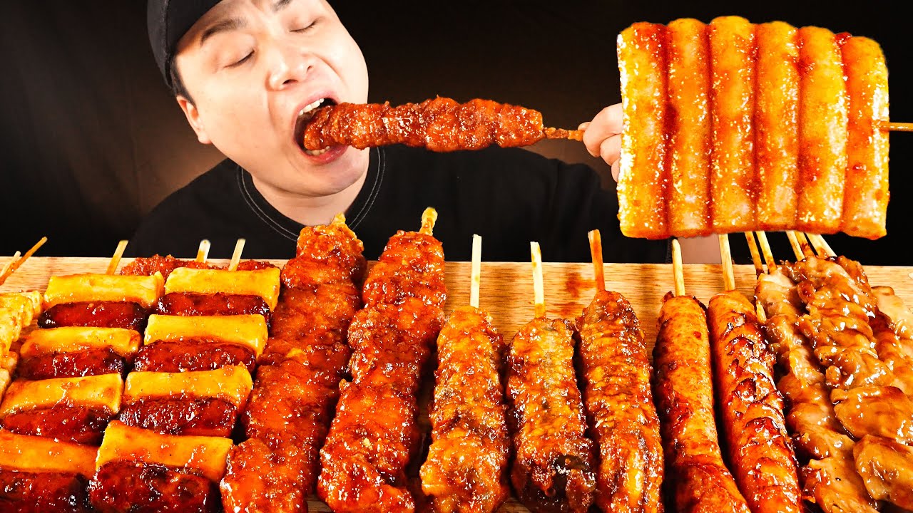 Разнообразие шашлыков мукбанг~!!