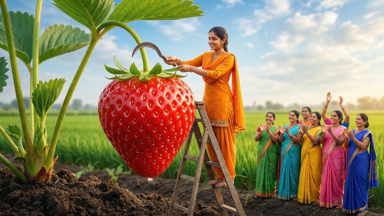 Village Style Giant Fruit Chaat Feast | Punjabi Courtyard Cooking with women's 