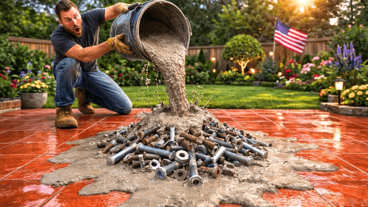 Don’t Throw Away Rusty Screws Until You See This Concrete Planter!