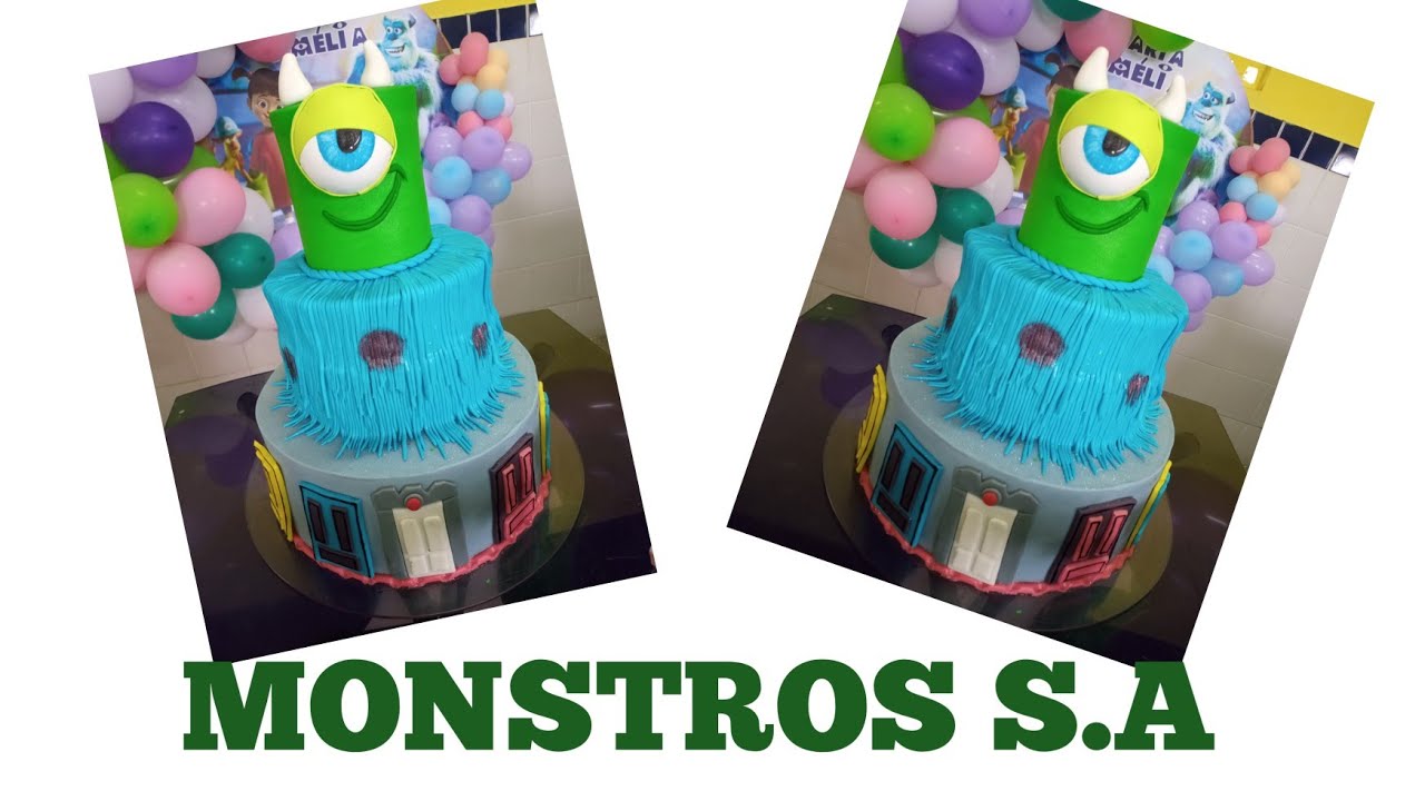 bolo tema monstros S.A ❤️🥰😍 TODO VERDADEIRO!