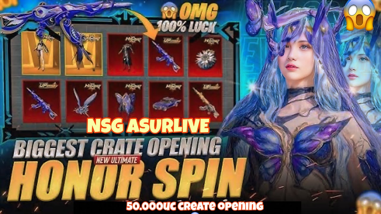 OMG! NEW HONOR SPIN + ACE32 UPGRADE ULTIMATE SET 😱 I BIG CRATE OPENING | BGMI& PUBG MOBILE 50.000UC😱