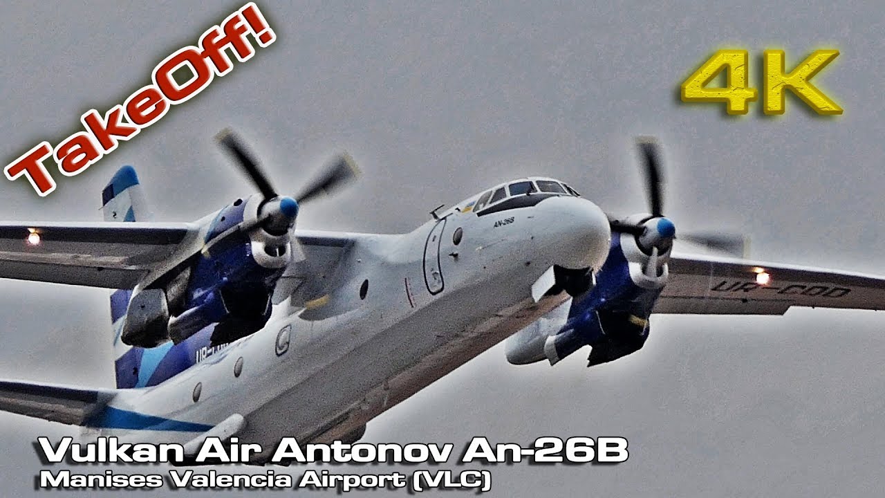 Vulkan Air Antonov An-26B [4K] Takeoff(UR-CQD)