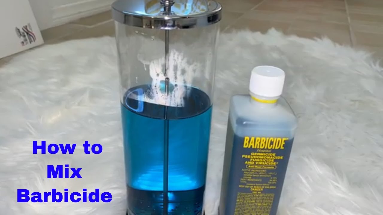 Mixing barbicide / easy way to mix barbicide/ Cleaning implements at nail salon