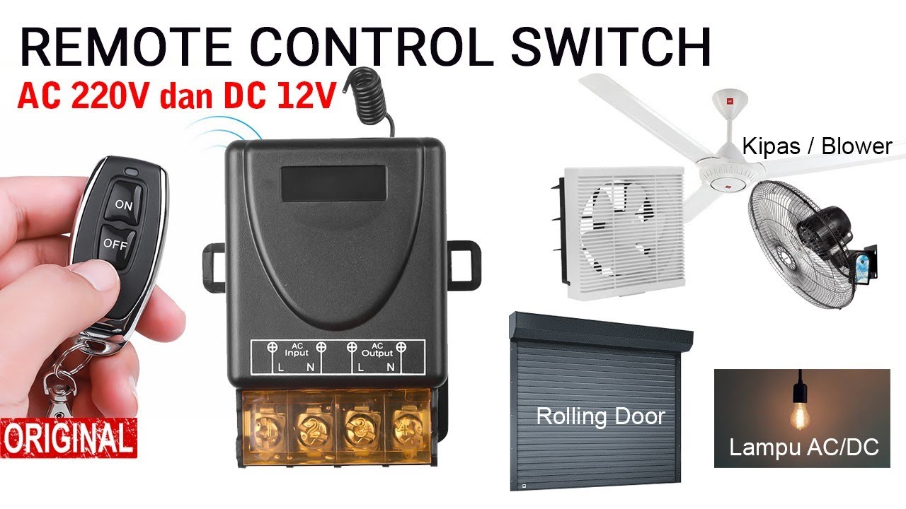 Saklar Remot RF AC 220V dan DC 12 - 80Volt