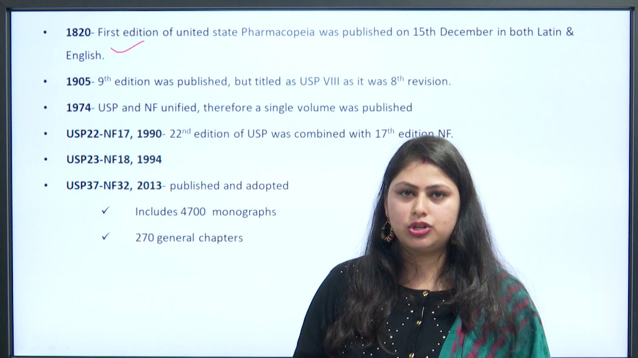 Introduction To Pharmacopoeias: Part-2 United State Pharmacopoeia And Extra Pharmacopoeia