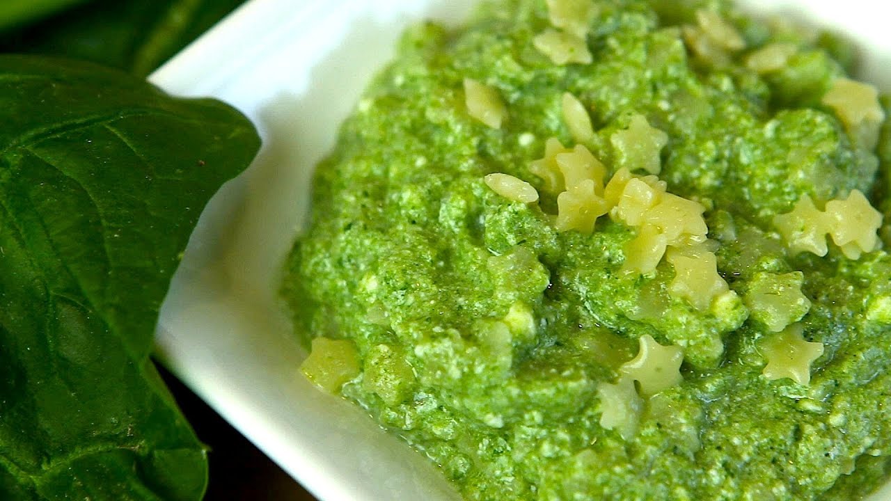 Pasta with spinach - baby food recipe +9M