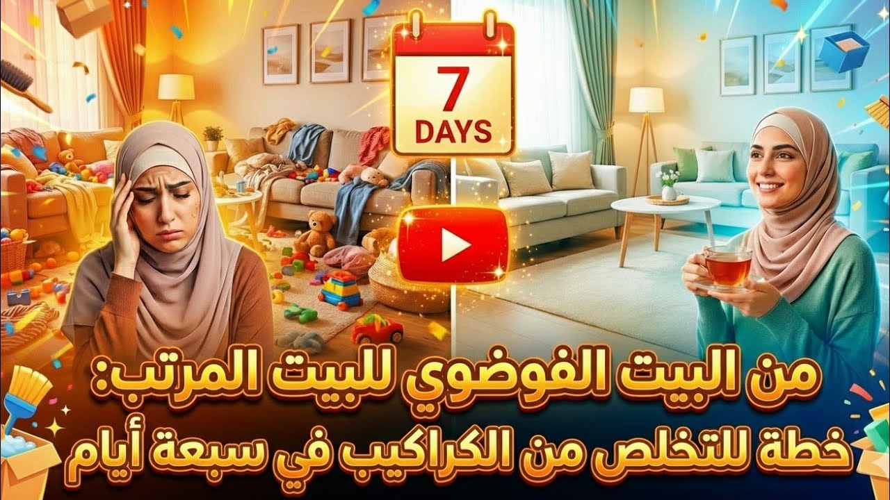 من البيت الفوضوي إلى البيت المنظم ✅ خطة التخلص من الكراكيب في 7أيام 📝 قبل العام الجديد💫