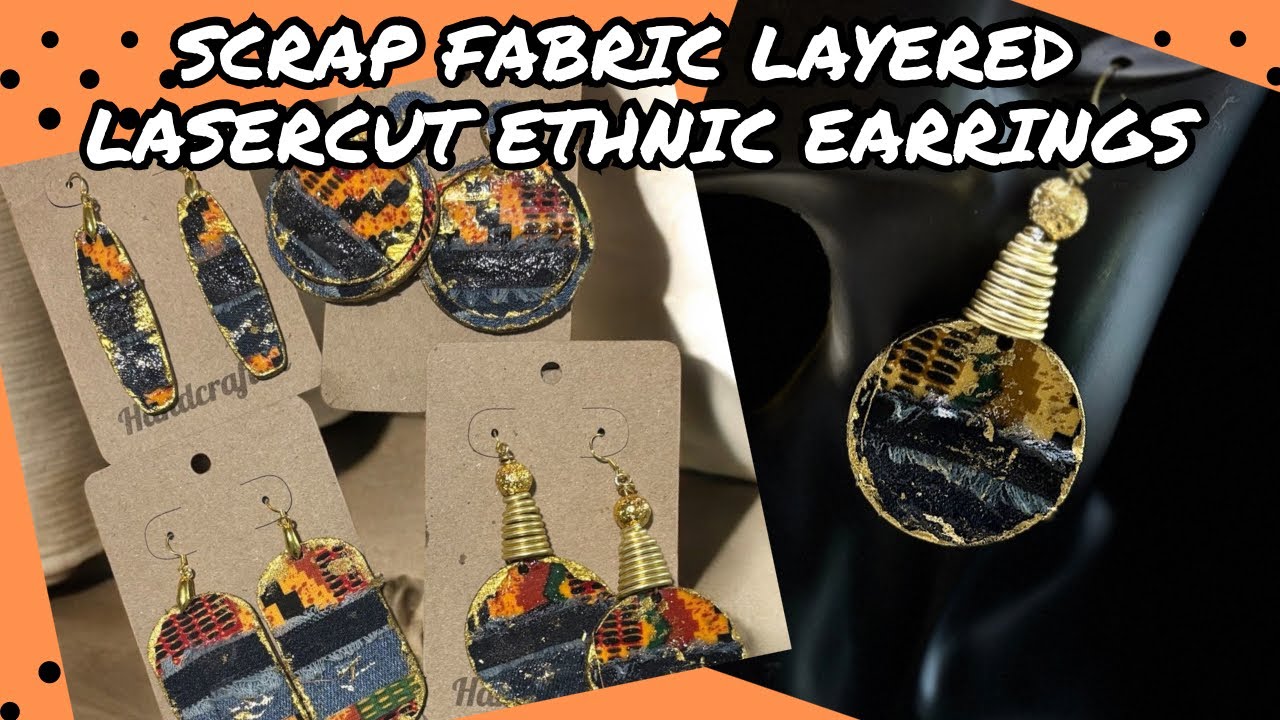 Мастер-класс по созданию сережек из лоскутков ткани и лазерной резки полудрагоценных камней 