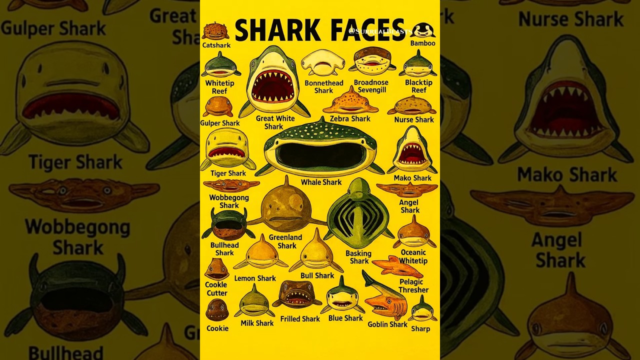 Cap 4 Types of Sharks #sharks #baskingshark #blueshark #shorts #animals #deepsea #giantanimals