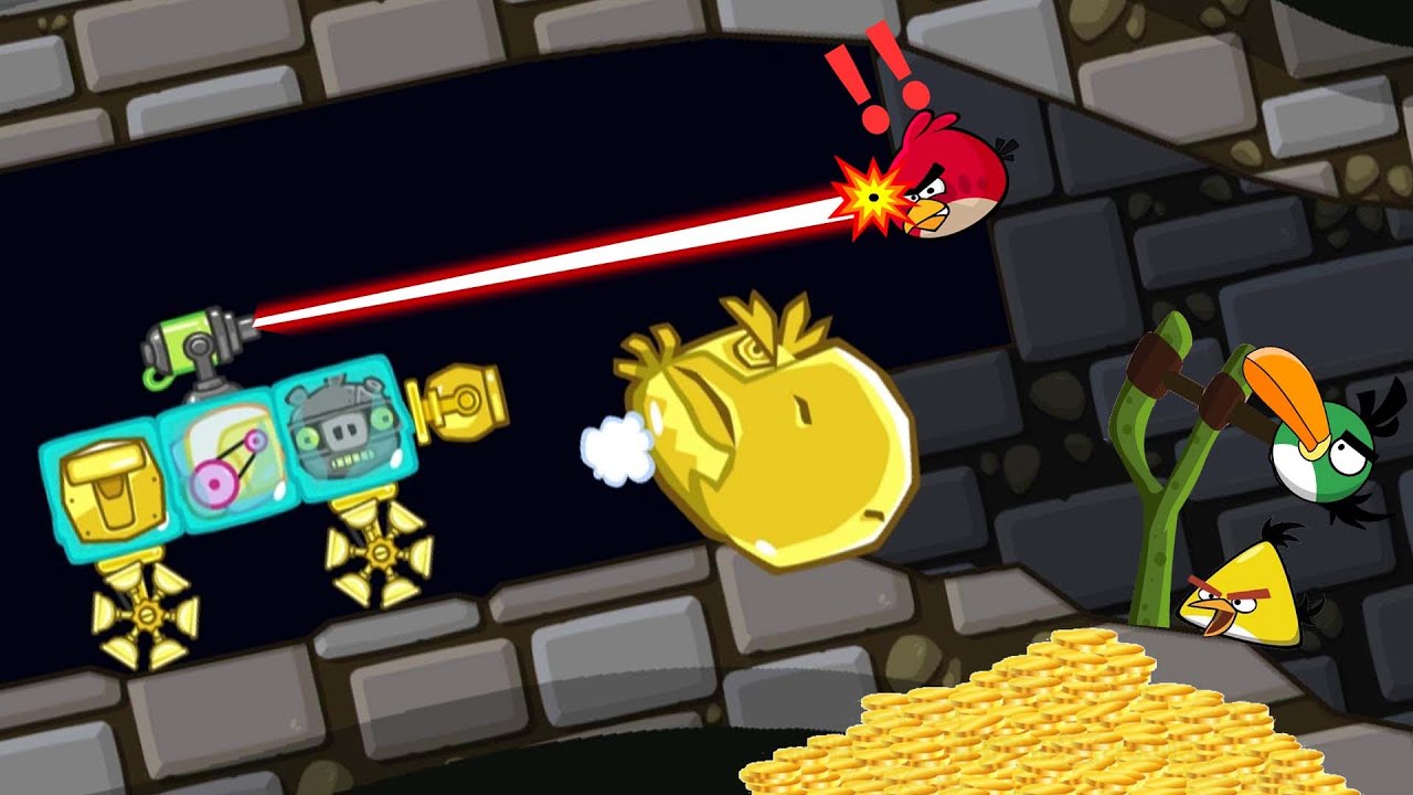 Bad Piggies - STEAL THE GOLDEN MIGHTY EAGLE AFTER SHOOTING ANGRY BIRDS!