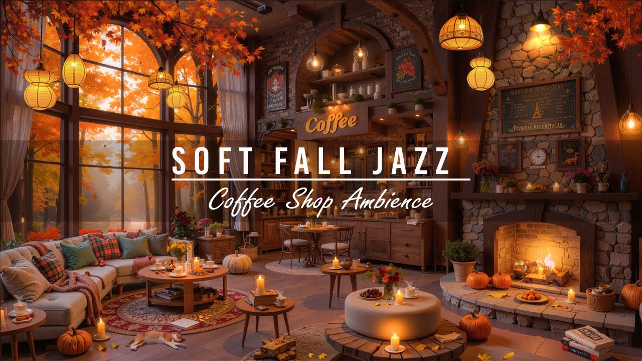 Start Your Day with Warm Jazz Instrumental Music 🍂 Soft Fall Jazz Music & Cozy Cafe Shop Ambience