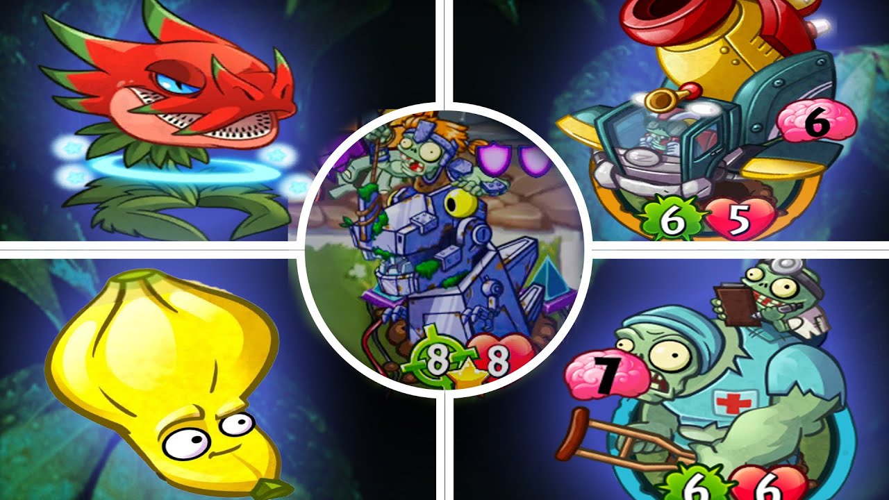 PvZ Heroes// Dark Matter Dragonfruit, VS. Zombot_Battlecruiser, Zombot Dinotronic Mechasaur
