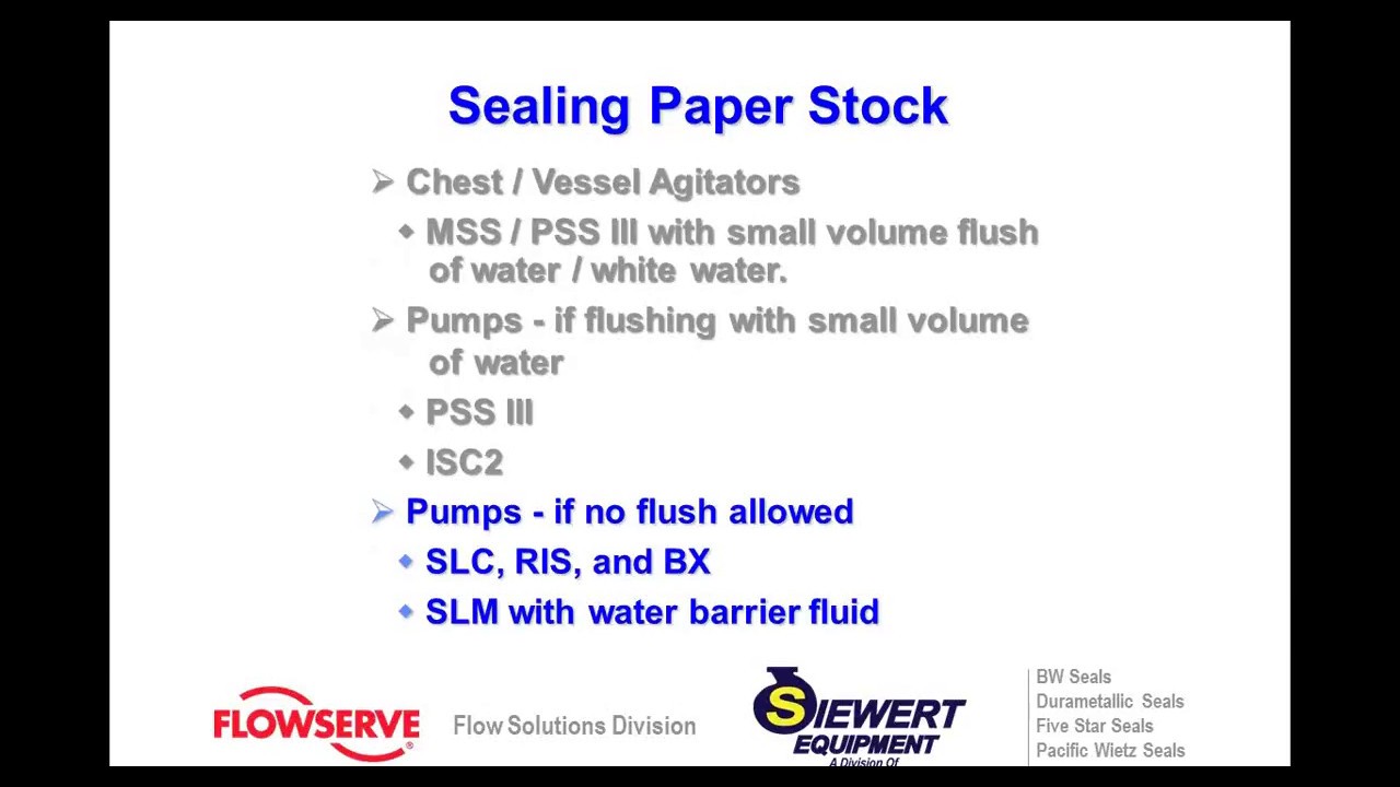 Applying Mechanical Seals in Pulp and Paper Applications | Webinar Session 5 | Siewert Equipment