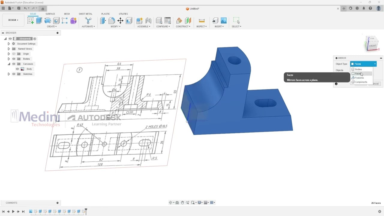 Modeling & Assembly of Plummer Block using Autodesk Fusion Part Drawing Link is in Description