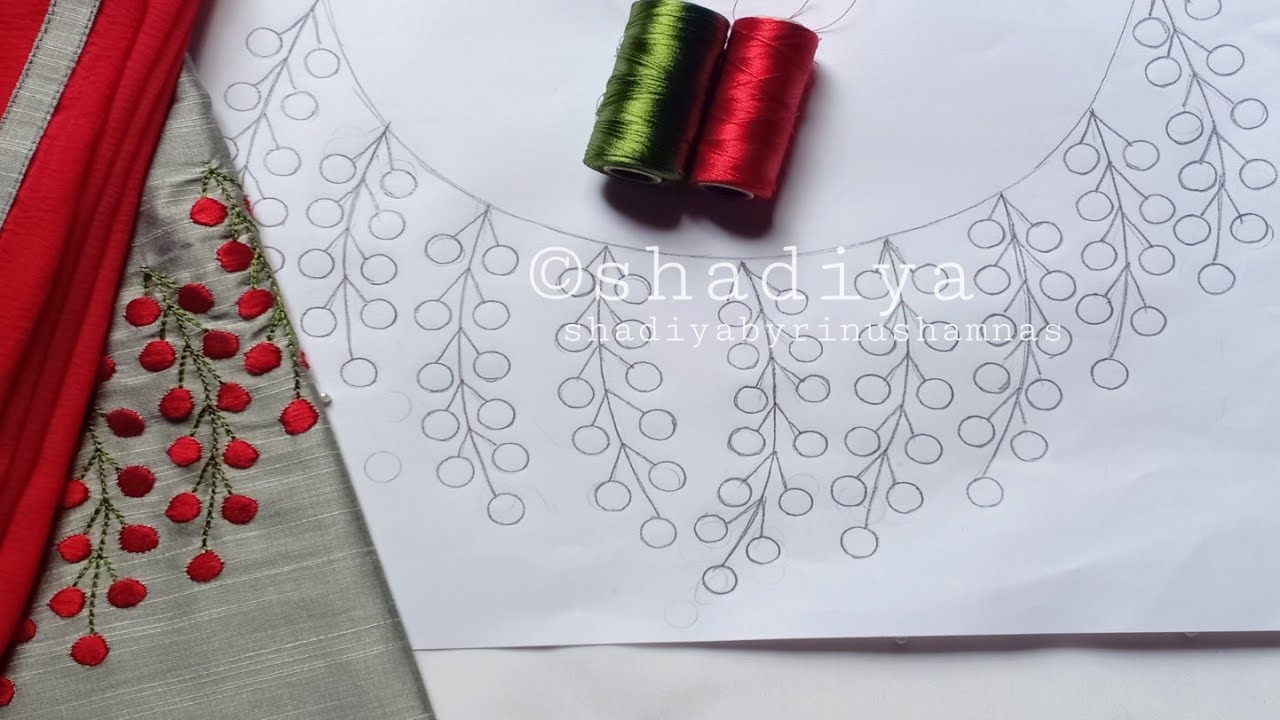Hand embroidery neck design for kurti|neck embroidery designs