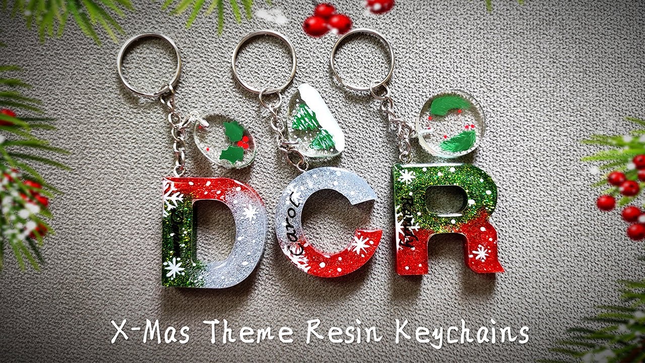 Christmas Resin Letter Keychains for Beginners | Resin Ornaments for Beginners KastingHub