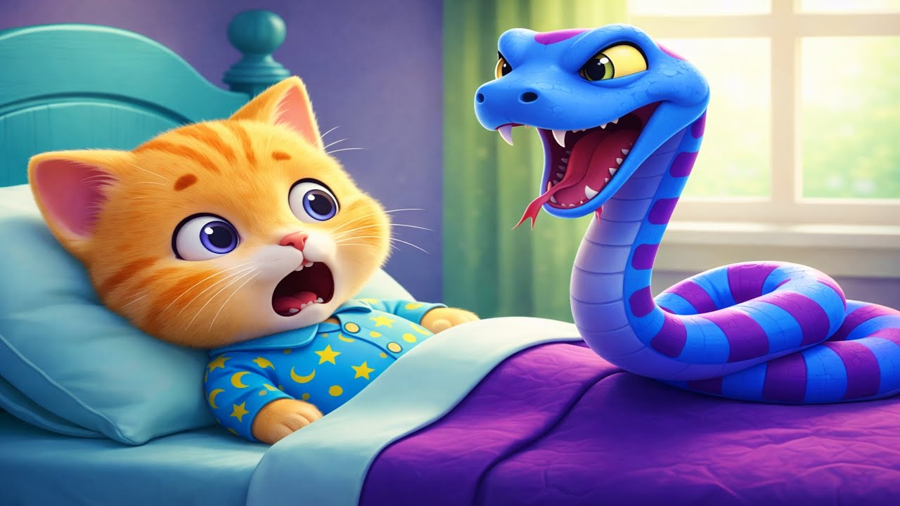 🐱🐍🔥 KITTEN DIDN’T KNOW THE SNAKE WAS ALREADY THERE|#kitten #catstory