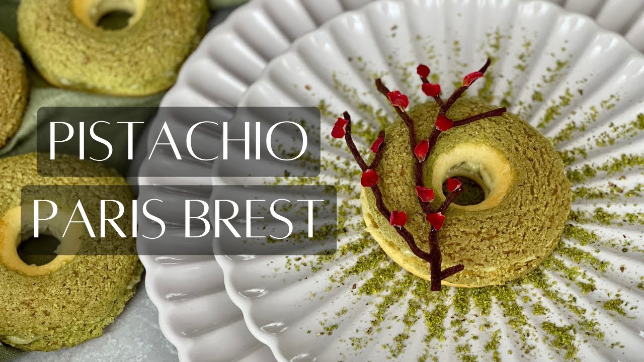 Pistachio Paris-Brest - choux pastry with pistachio cream!