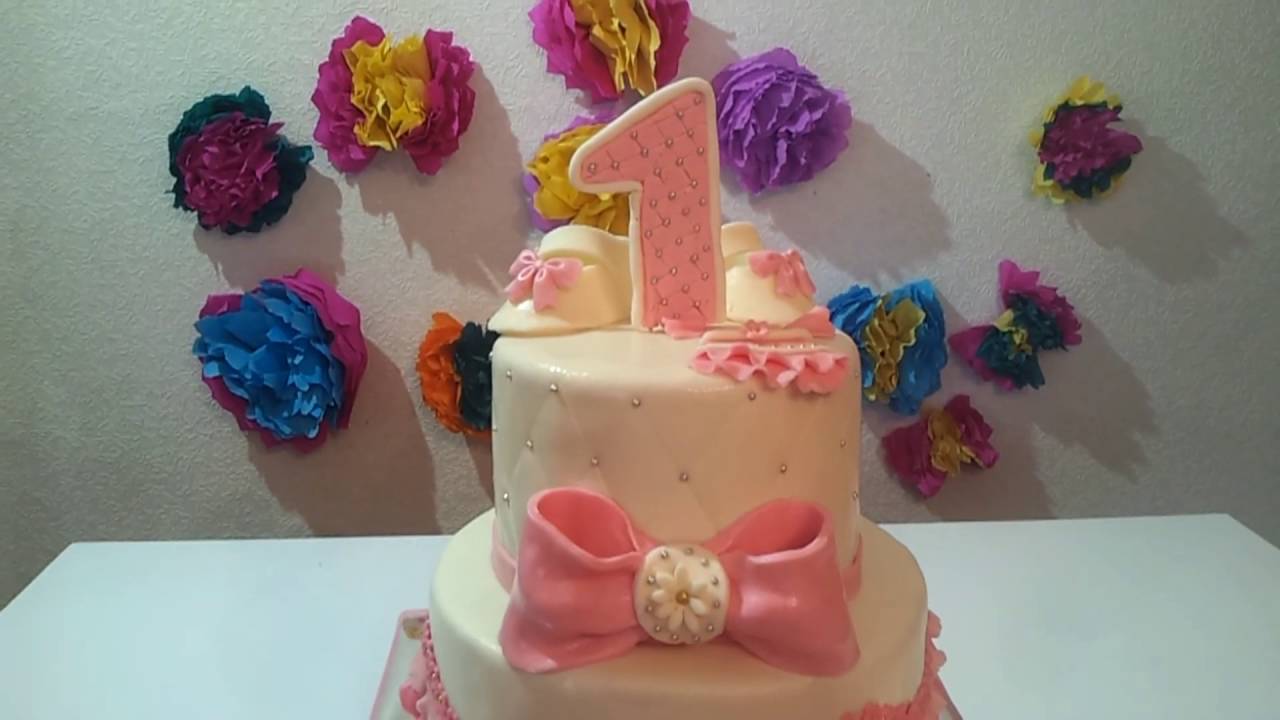Торт на годик девочке Торты для детей Cake year old girl Cakes for children
