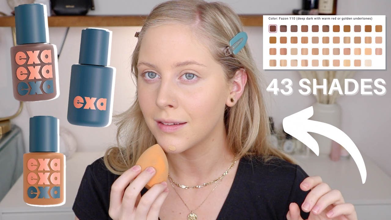 FIRST CLEAN FOUNDATION WITH 43 SHADES?! | Exa Beauty High Fidelity Foundation Review + Wear Test