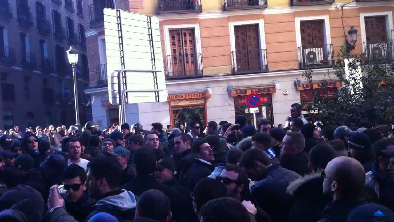 Atletico Madrid Lazio inizio del corteo 23/02/2012