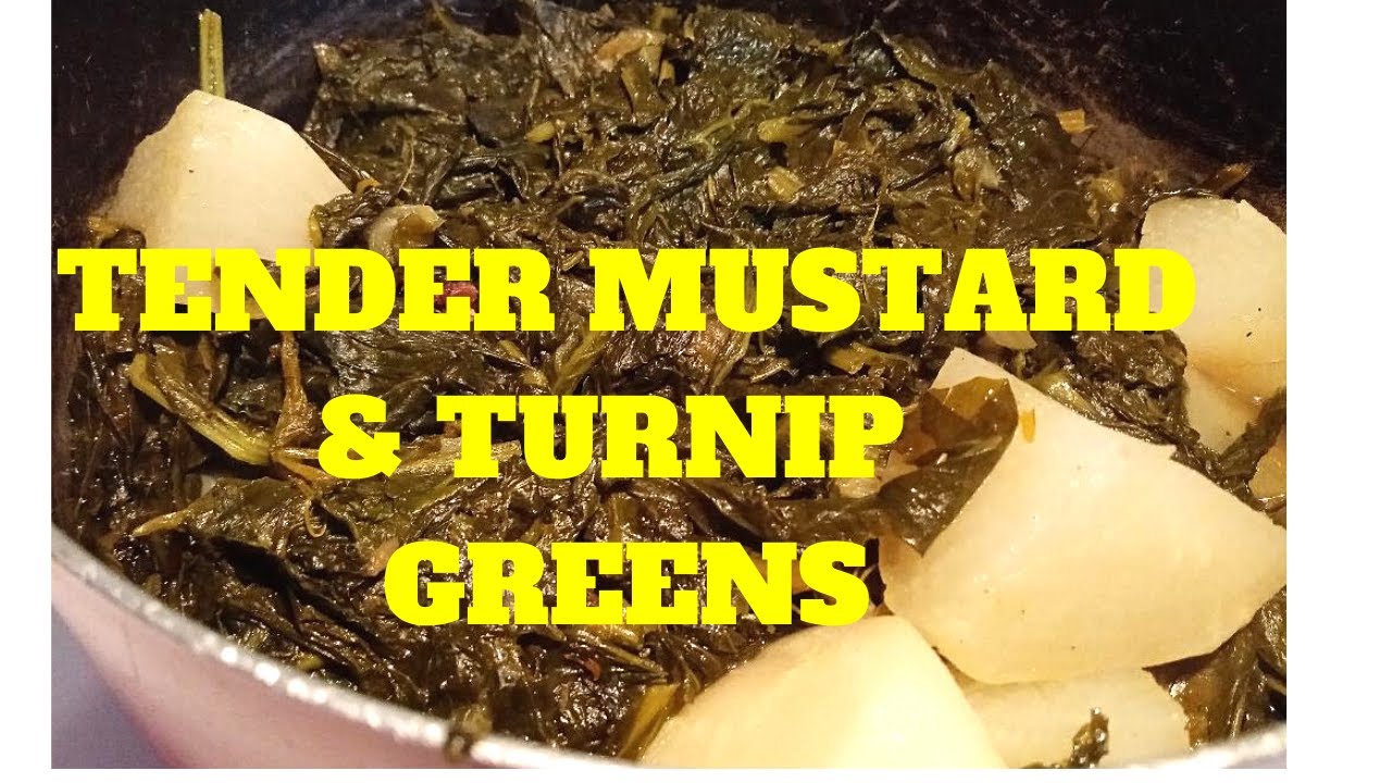 THE BEST TURNIP AND MUSTARD GREENS RECIPE WITH SMOKED TURKEY TAILS IN 30 MINUTES.