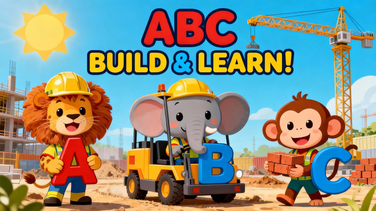 Строитель из мультфильма &laquo;ABC Safari Animals&raquo; | Изучаем алфавит с DodoVerse | Веселая песенка про...
