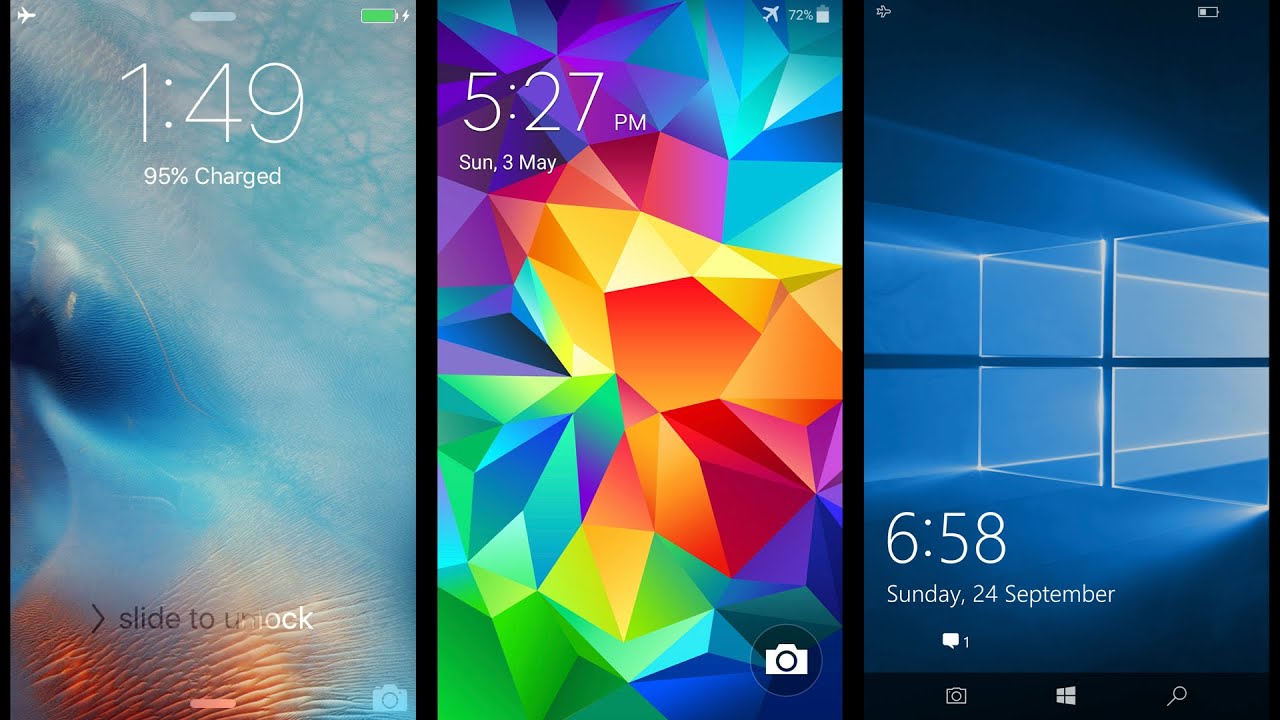 iOS 9 vs Android 5 (TouchWiz) vs Windows 10 Mobile!