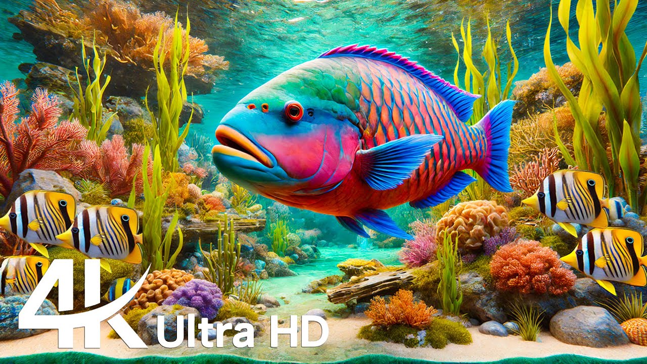 Ocean 4K - Beautiful Coral Reef Fish in Aquarium, Sea Animals for Relaxation, 4K Video Ultra HD #4
