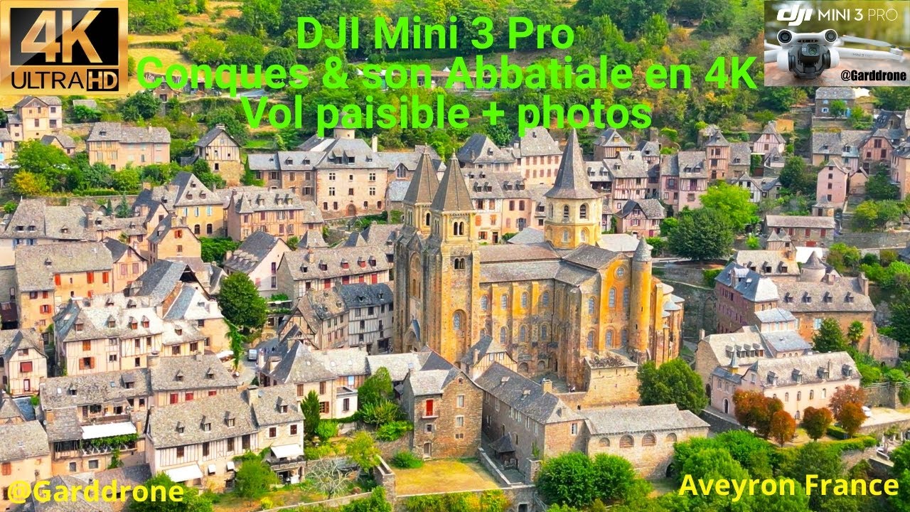 DJI Mini 3 Pro &ndash; Conques & son Abbatiale en 4K | Vol paisible + photos
