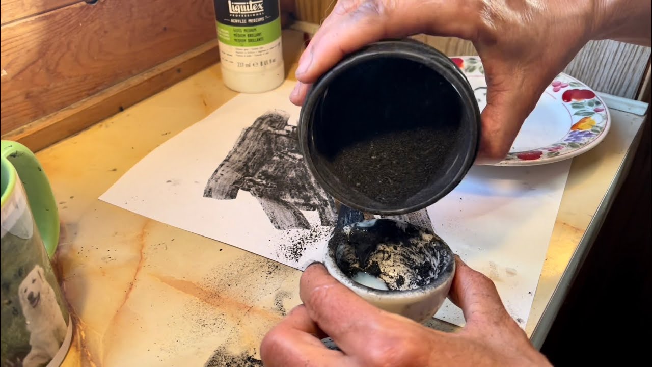 Making Charcoal Paint (From Tree to Pigment To Paint)