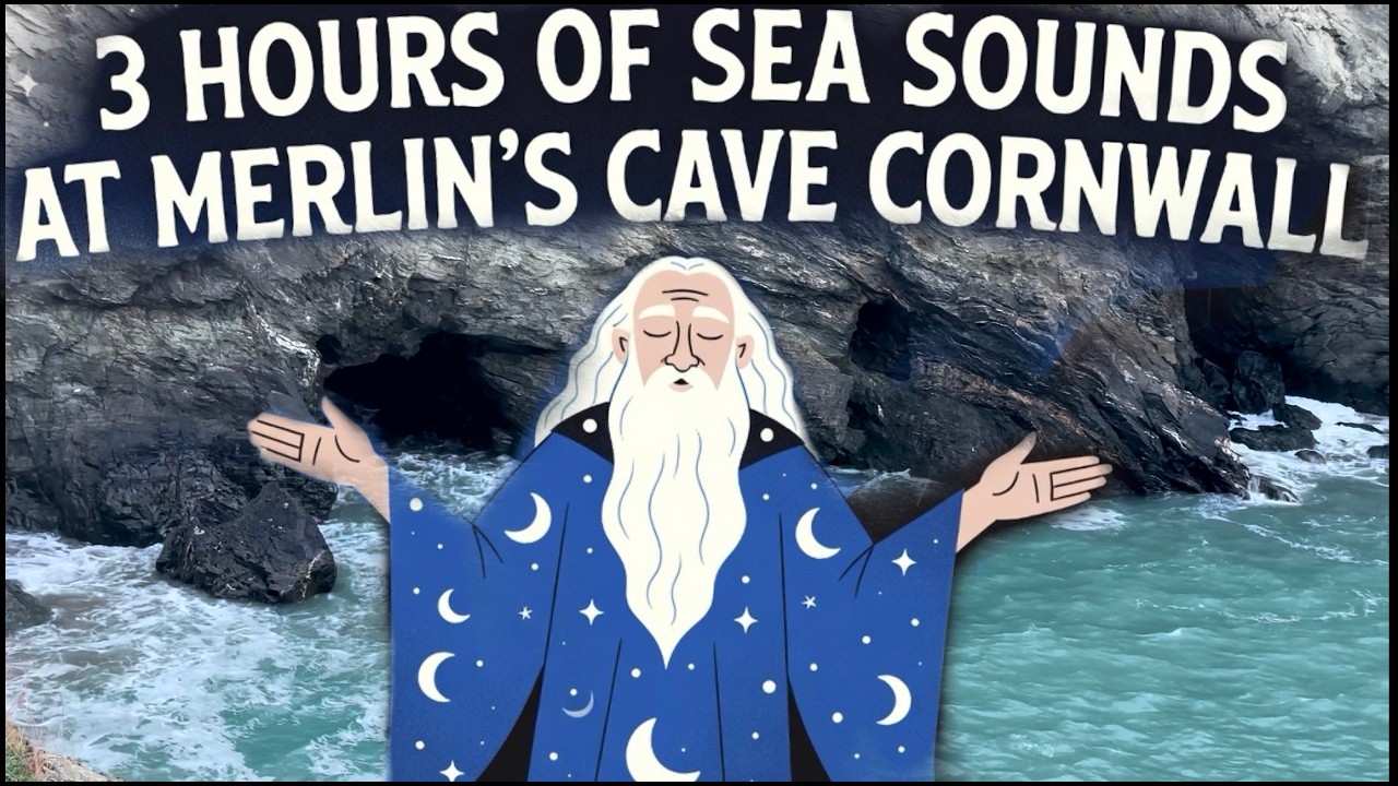 Relax for 3 hours at the dangerous Merlin sea cove in Cornwall background