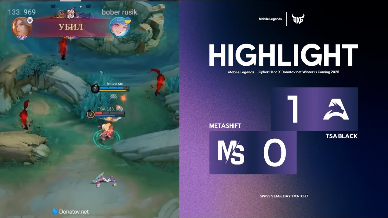 Highlight | Metashift VS TSA Black | Swiss Stage | D1M7 | CyberHero x Donatov net Winter Is Coming |