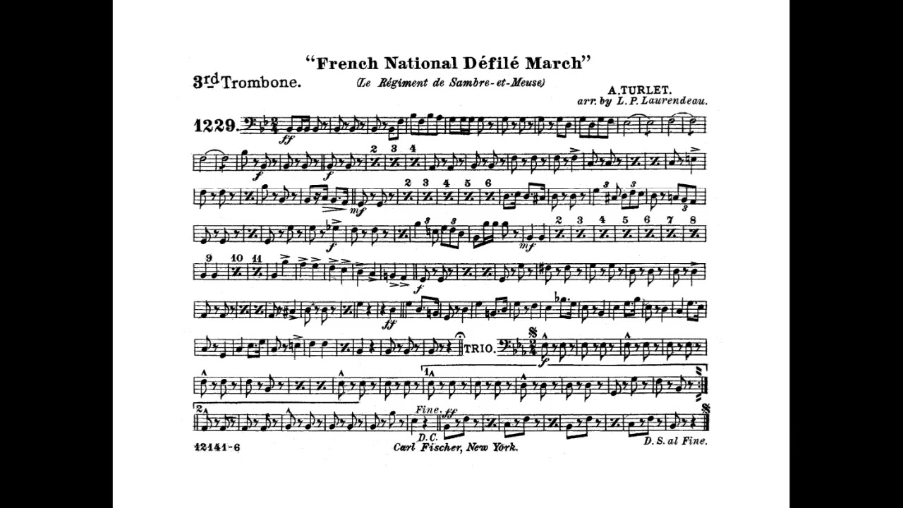 French National Defile March - TROMBONE 3
