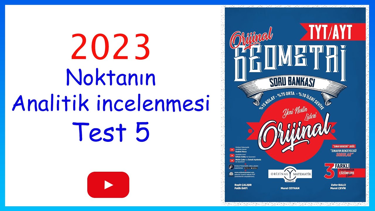 Orijinal geometri Noktanın analitik incelenmesi test 5