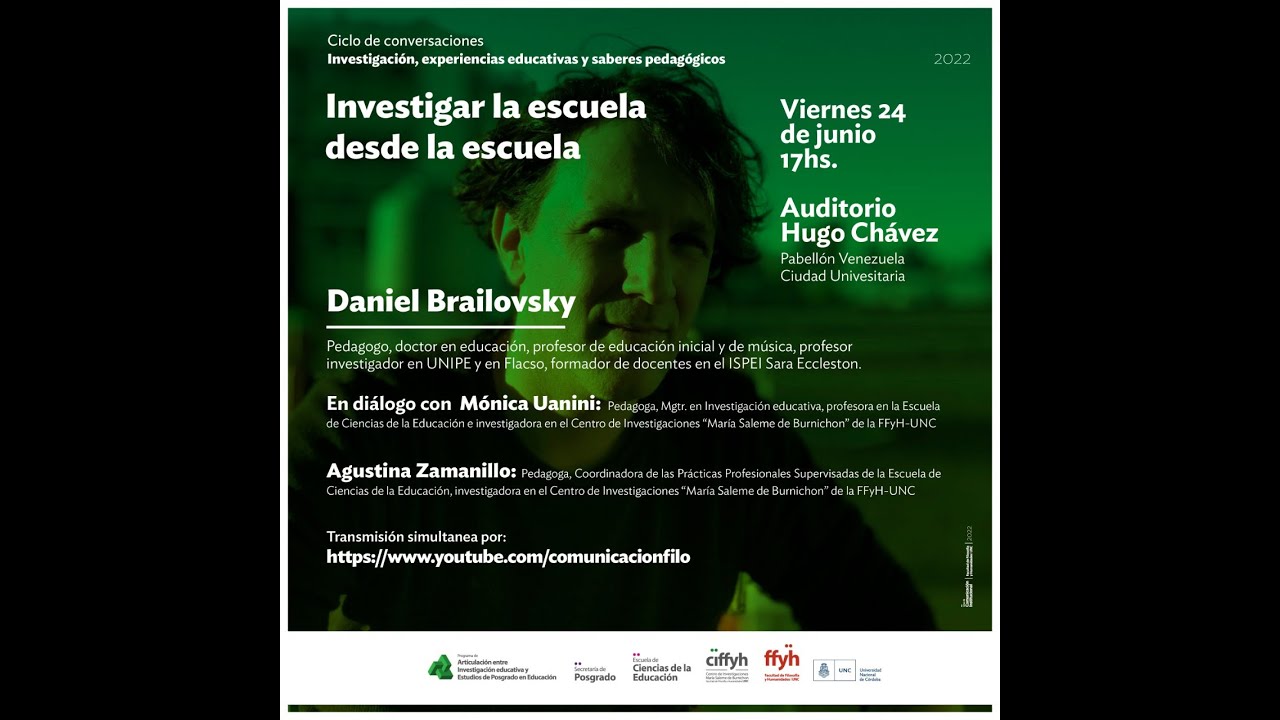 Conversatorio “Investigar la escuela desde la escuela”, a cargo de Daniel Brailovsky