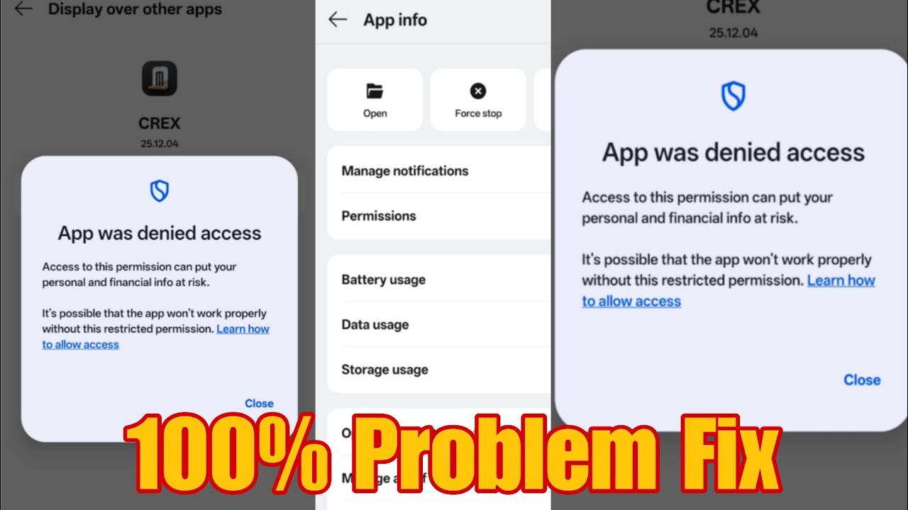 SMS Permission App Was Denied | Display Over the App Problem| App Was Denied access Problem Solution