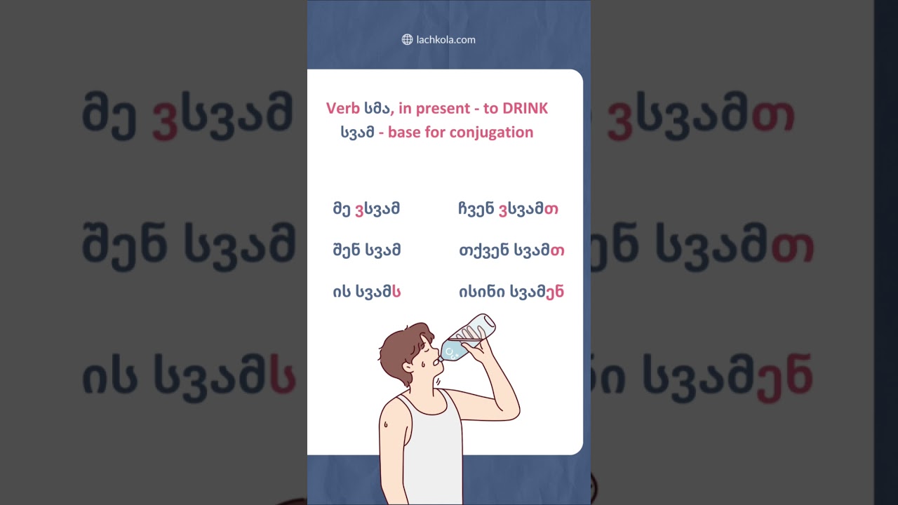Verb Drink in Georgian #georgian #georgianlessons #georgianonline #georgianonline #learninggeorgian