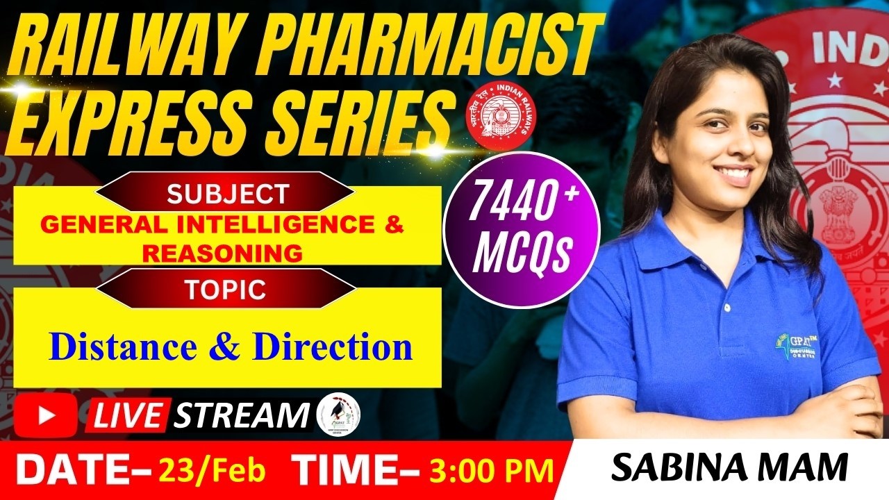 L- 130 | Distanc e & Direction- General Intelligence & Reasoning | RAILWAY(RRB) PHARMACIST 7440+ MCQ