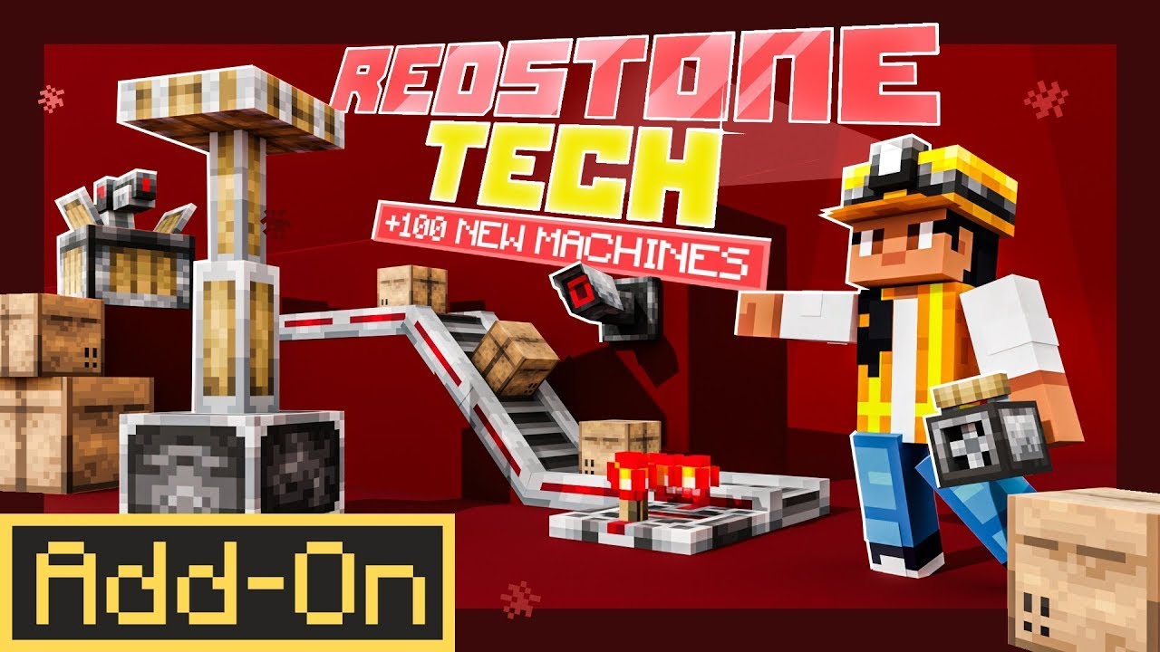 REDSTONE TECH ADDON Более 100 машин добавлены в Minecraft Bedrock Edition!