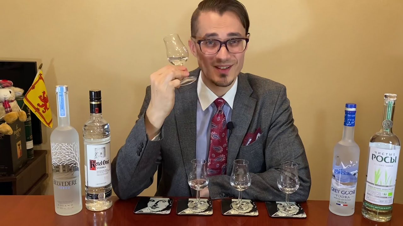 Слепая дегустация «премиум» водки: Grey Goose, Ketel One, Belvedere, Чистые Росы.