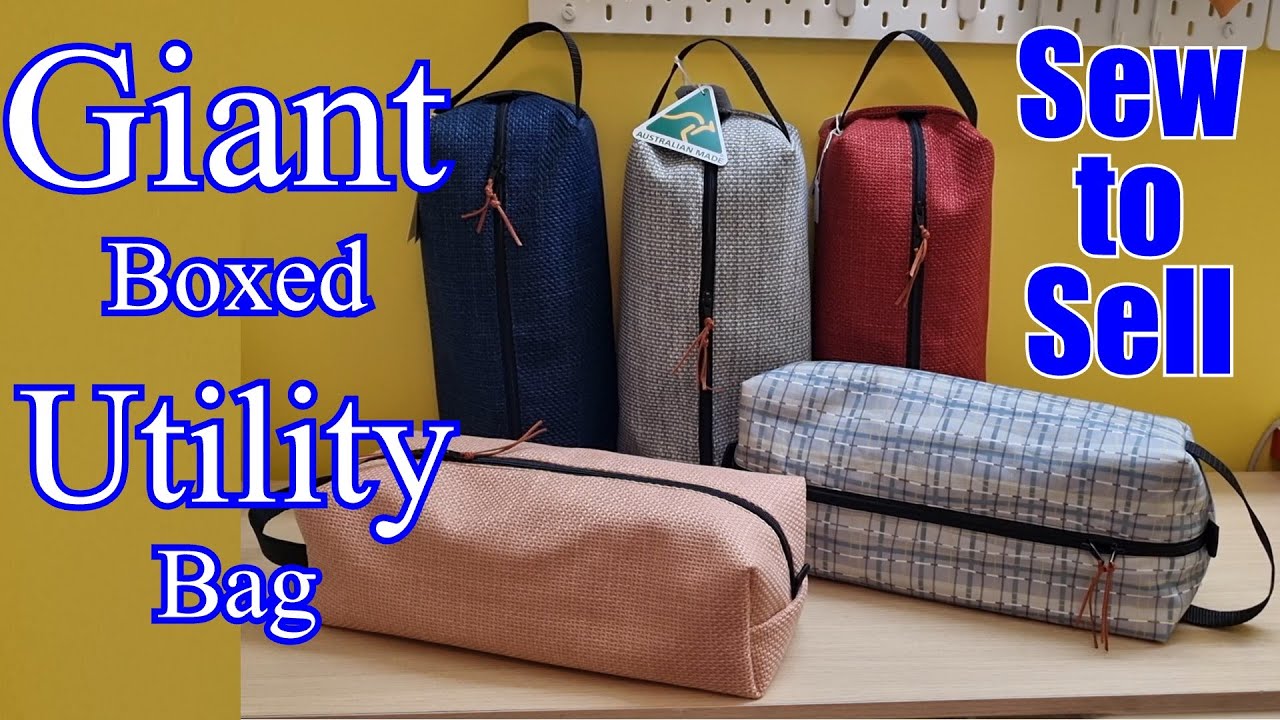 Sew to Sell Giant Utility Boxed Bag Dopp style DIY Large Toiletry Knitting How to  Upholstery bags