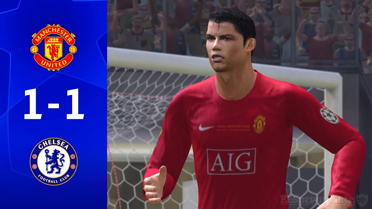 Геймплей PES 2008 ФИНАЛ Лиги чемпионов УЕФА 2008 | «Манчестер Юнайтед» — «Челси»