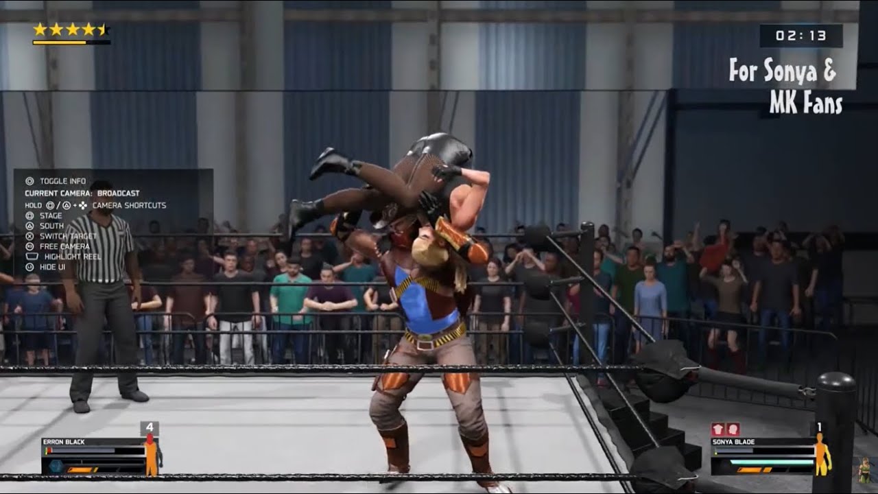 W2K25 Mortal Kombat Mixed fight - Sonya Blade (Mk1 Bridgette Wilson) vs Erron Blake IRON-MAN MATCH