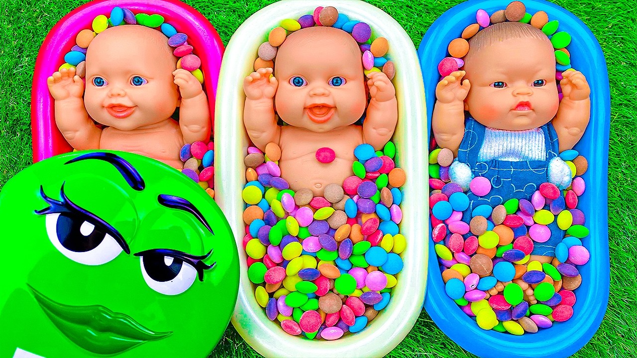 Satisfying Video | Mixing Candy in 3 Rainbow BathTubs & Magic Skittles & Slime & Cutting & ASMR