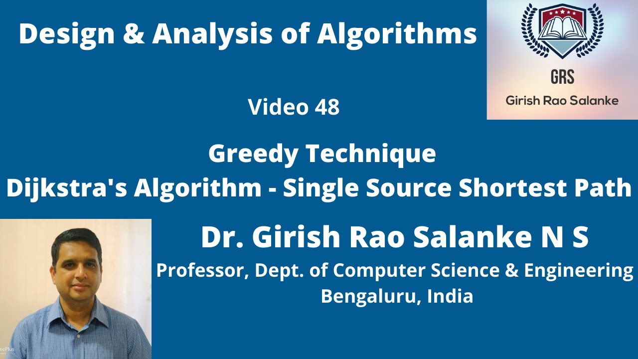 48  Dijkstra's Algorithm   Single Source Shortest Path